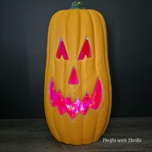 27" Magic Power Company 2014 Lighted Halloween Pumpkin - Blow Molded + Lights